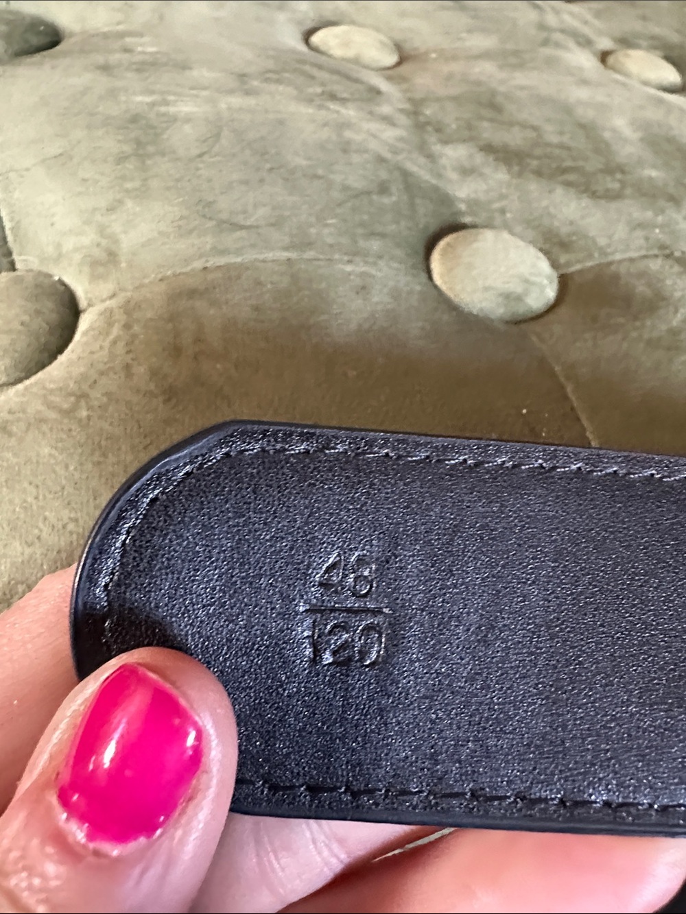 Black GG-Style Leather Belt - Picture 3 of 3
